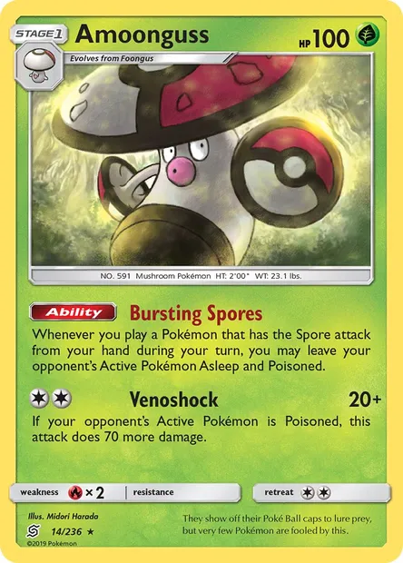 Amoonguss, Pokémon card UNM 14 — Unified Minds set
