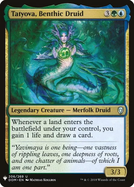 Tatyova, druidesse benthique, carte Magic PLST DOM-206 — extension The List