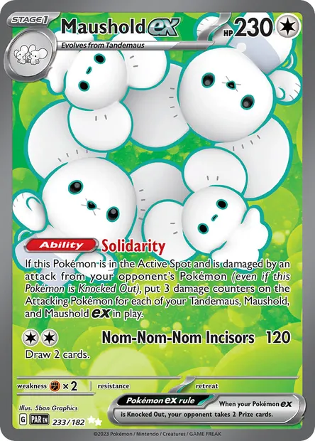 Maushold ex, Pokémon card PAR 233 — Paradox Rift set