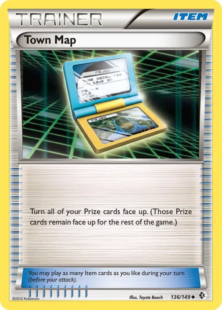 Town Map, Pokémon card BCR 136 — Boundaries Crossed set