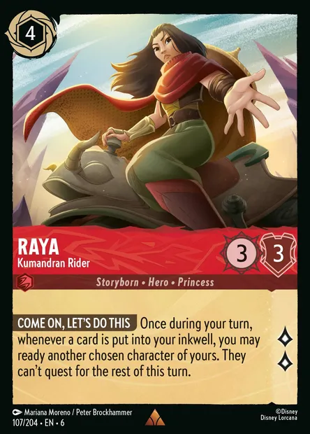 Raya - Kumandran Rider, Disney Lorcana card CH6-107 — Azurite Sea set
