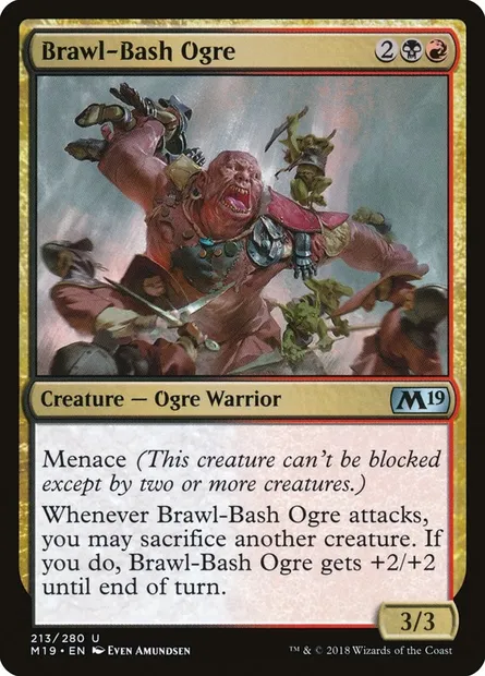 Brawl-Bash Ogre, Magic card M19 213 — Core Set 2019 set