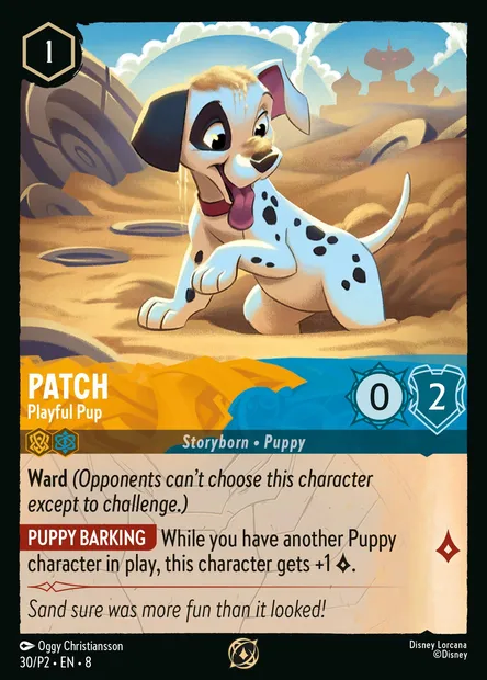 Patch - Playful Pup, Disney Lorcana card P2-030 — P2 set