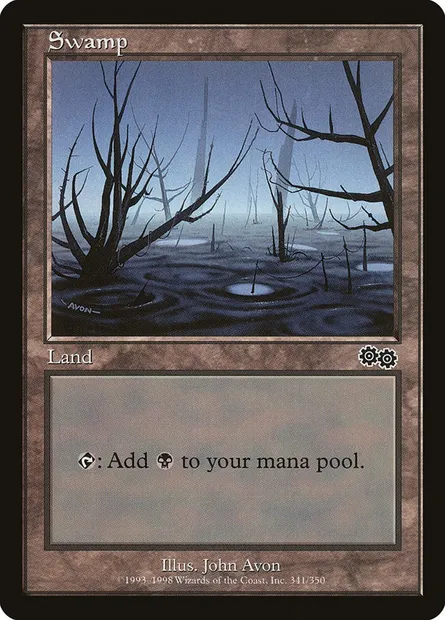 Swamp, Magic card USG 341 — Urza's Saga set