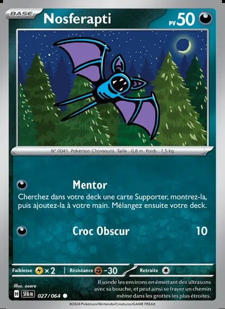 Nosferapti, carte Pokémon SFA 027 — extension Fable Nébuleuse