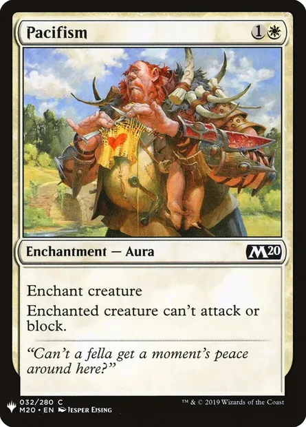 Pacifisme, carte Magic PLST M20-32 — extension The List