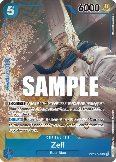 Zeff, One Piece card OP03-047 — PILLARS OF STRENGTH set