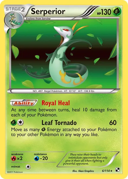 Serperior, Pokémon card BLW 6 — Black & White set