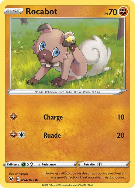 Rocabot, carte Pokémon VIV 94 — extension Voltage Éclatant