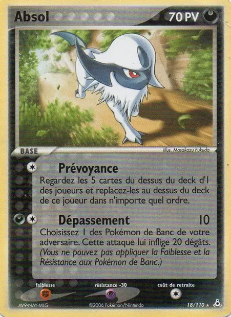 Absol, carte Pokémon HP 18 — extension EX Fantômes Holon