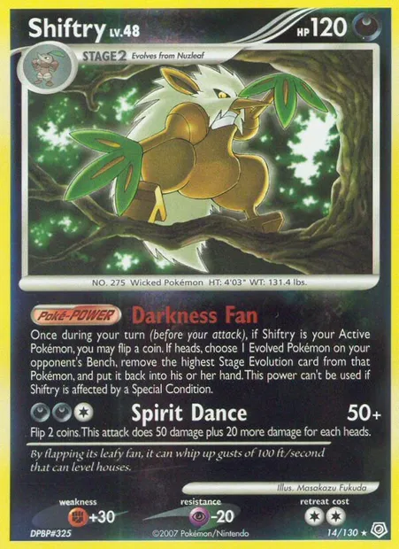 Shiftry, Pokémon card DP 14 — Diamond & Pearl set