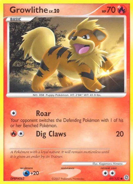Growlithe, Pokémon card SW 89 — Secret Wonders set