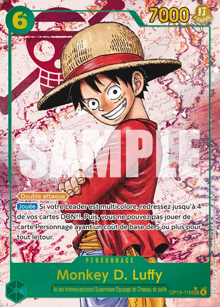 Monkey D. Luffy, carte One Piece OP13-118 — extension SUCCESSEURS