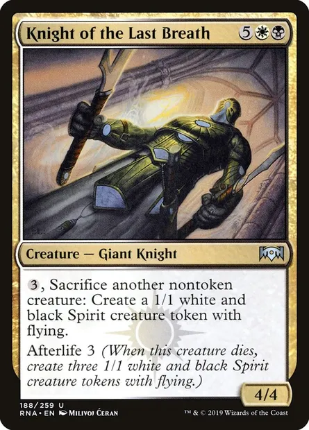 Knight of the Last Breath, Magic card RNA 188 — Ravnica Allegiance set
