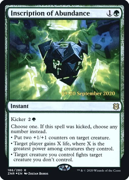 Inscription d'abondance, carte Magic PZNR 186s — extension Zendikar Rising Promos