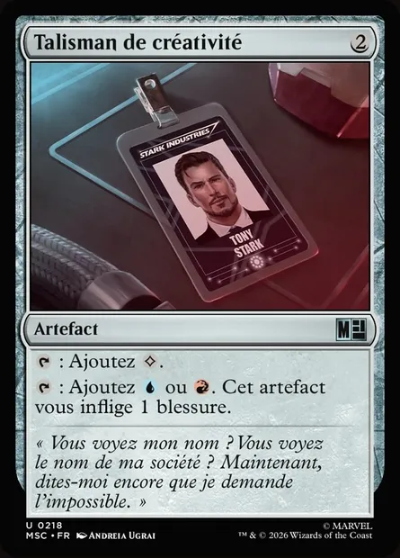 Talisman de créativité, carte Magic MSC 218 — extension Marvel Super Heroes Commander