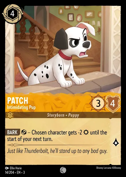 Patch - Intimidating Pup, Disney Lorcana card CH3-014 — Into the Inklands set