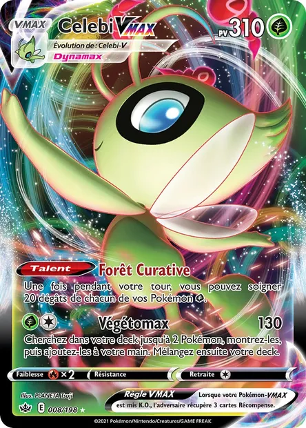 Celebi VMAX, carte Pokémon CRE 8 — extension Règne de Glace
