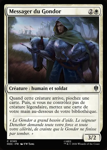 Messager du Gondor, carte Magic HOC 165 — extension The Hobbit Eternal