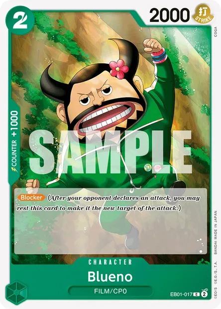 Blueno, carte One Piece EB01-017 — extension MEMORIAL COLLECTION