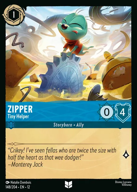 Zipper - Tiny Helper, Disney Lorcana card CH12-148 — Wilds Unknown set