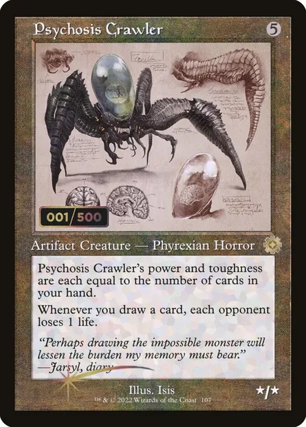 Psychosis Crawler, Magic card BRR 107z — The Brothers' War Retro Artifacts set
