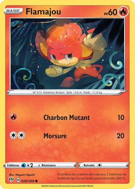 Flamajou, carte Pokémon DAA 26 — extension Ténèbres Embrasées