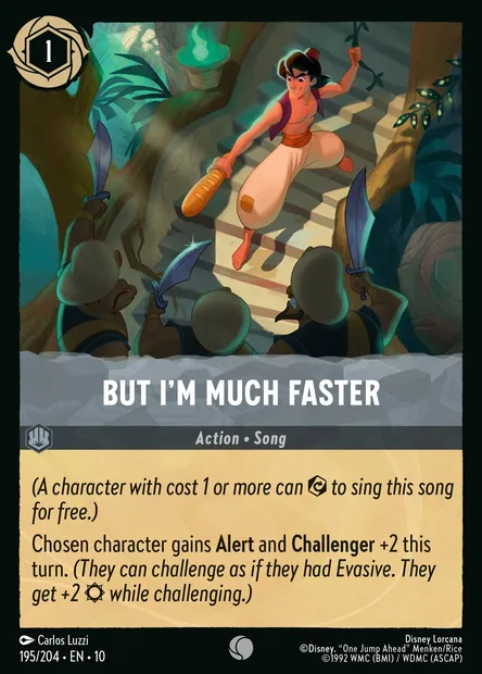 But I'm Much Faster, Disney Lorcana card CH10-195 — Whispers in the Well set