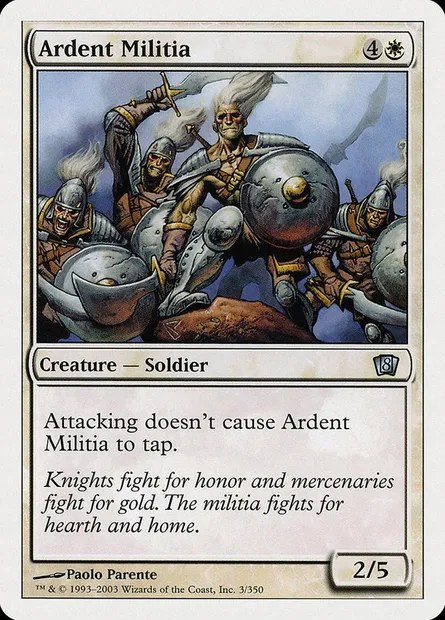 Milice ardente, carte Magic 8ED 3 — extension Huitième Edition
