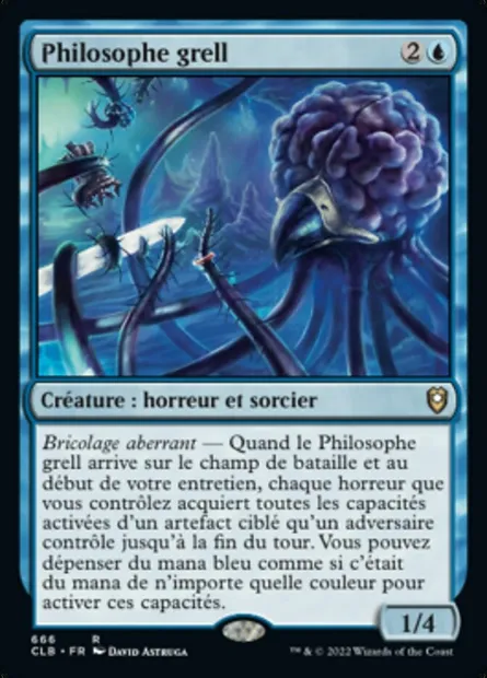 Philosophe grell, carte Magic CLB 666 — extension Commander Légendes : la bataille de la Porte de Baldur