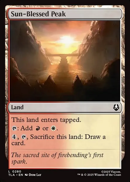 Sun-Blessed Peak, Magic card TLA 280 — Avatar: The Last Airbender set