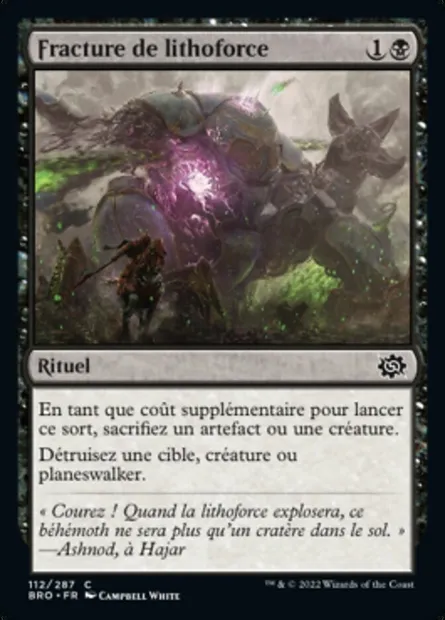 Fracture de lithoforce, carte Magic BRO 112 — extension La Guerre Fratricide