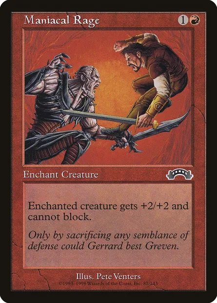 Maniacal Rage, Magic card EXO 87 — Exodus set