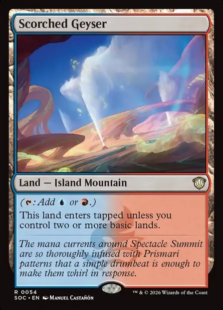 Scorched Geyser, Magic card SOC 54 — Secrets of Strixhaven Commander set