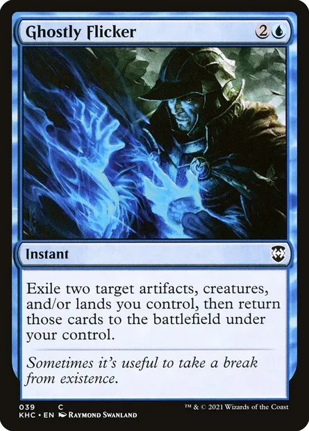 Ghostly Flicker, Magic card KHC 39 — Kaldheim Commander set