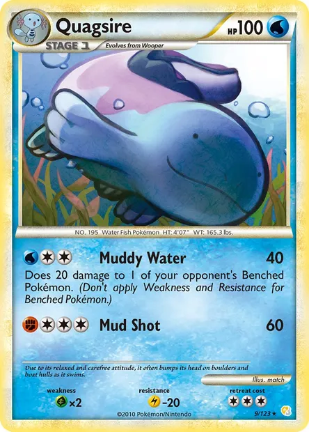 Quagsire, Pokémon card HS 9 — HeartGold SoulSilver set