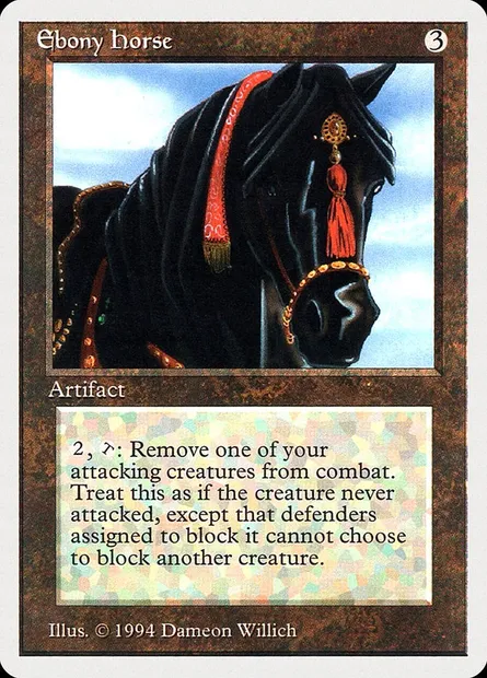 Cheval d'ébène, carte Magic SUM 247 — extension Summer Magic / Edgar