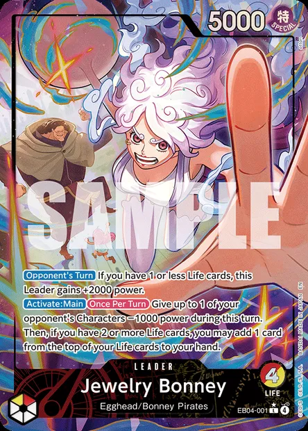 Jewelry Bonney, One Piece card EB04-001 — EGGHEAD CRISIS set