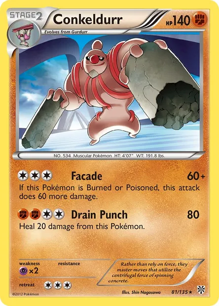 Conkeldurr, Pokémon card PLS 81 — Plasma Storm set
