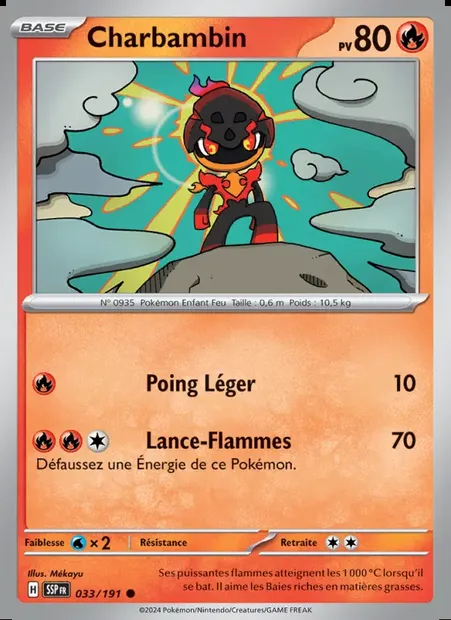 Charbambin, carte Pokémon SSP 033 — extension Étincelles Déferlantes