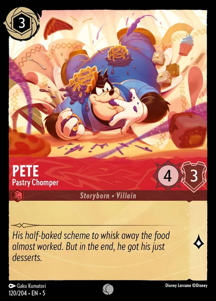 Pete - Pastry Chomper, Disney Lorcana card CH5-120 — Shimmering Skies set
