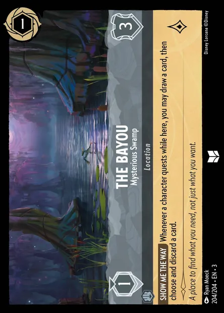 The Bayou - Mysterious Swamp, Disney Lorcana card CH3-204 — Into the Inklands set