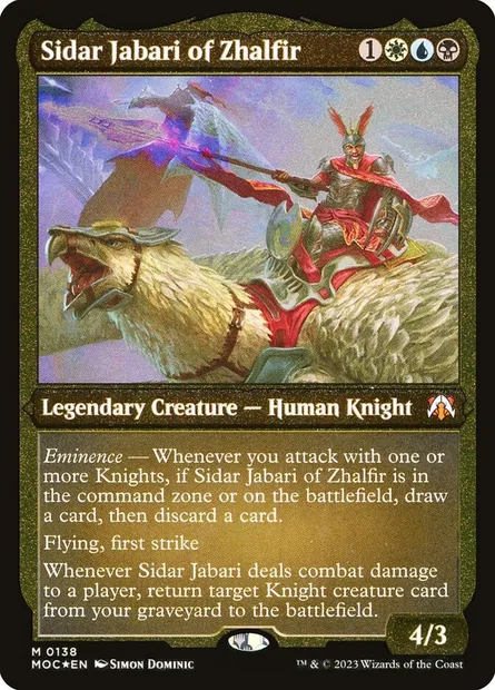 Sidar Jabari of Zhalfir, Magic card MOC 138 — March of the Machine Commander set