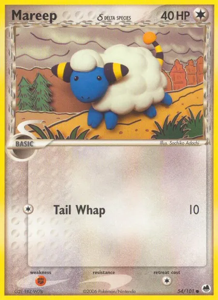 Mareep δ, Pokémon card DF 54 — Dragon Frontiers set