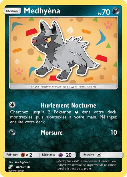 Medhyèna, carte Pokémon TEU 86 — extension Duo de Choc