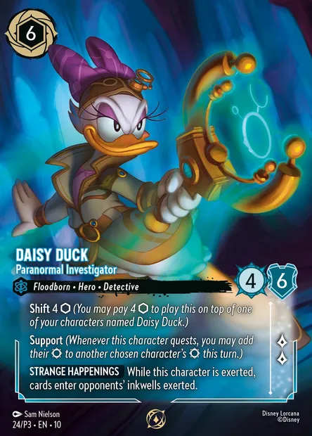 Daisy Duck - Paranormal Investigator, Disney Lorcana card P3-024 — P3 set