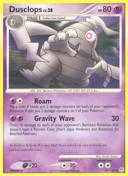 Dusclops, Pokémon card DP 47 — Diamond & Pearl set