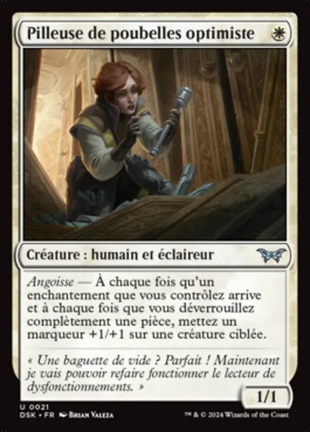 Pilleuse de poubelles optimiste, carte Magic DSK 21 — extension Duskmourn: House of Horror