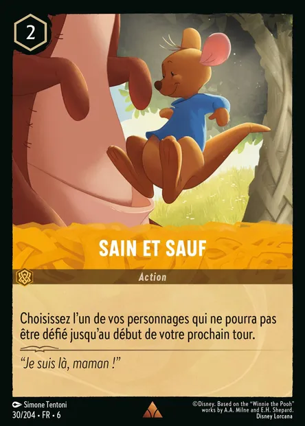 Sain et sauf, carte Disney Lorcana CH6-030 — extension La Mer Azurite