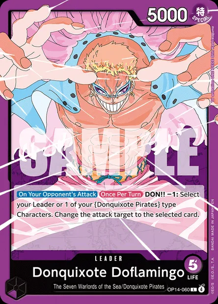 Donquixote Doflamingo, One Piece card OP14-060 — THE AZURE SEA’S SEVEN set
